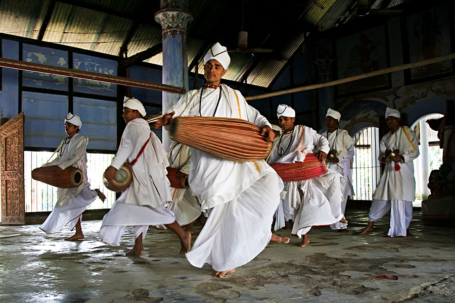  Religious dance at one of the many Vaishnava monasteries on the island Majuli   Assam